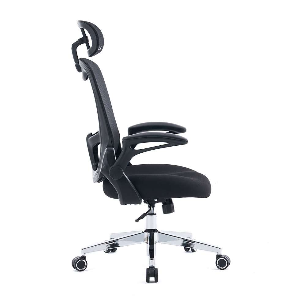 5140 Svart/vit kontorsstol i ergonomisk mesh, hög rygg datorstol