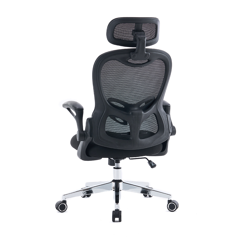 5140 Svart/vit kontorsstol i ergonomisk mesh, hög rygg datorstol